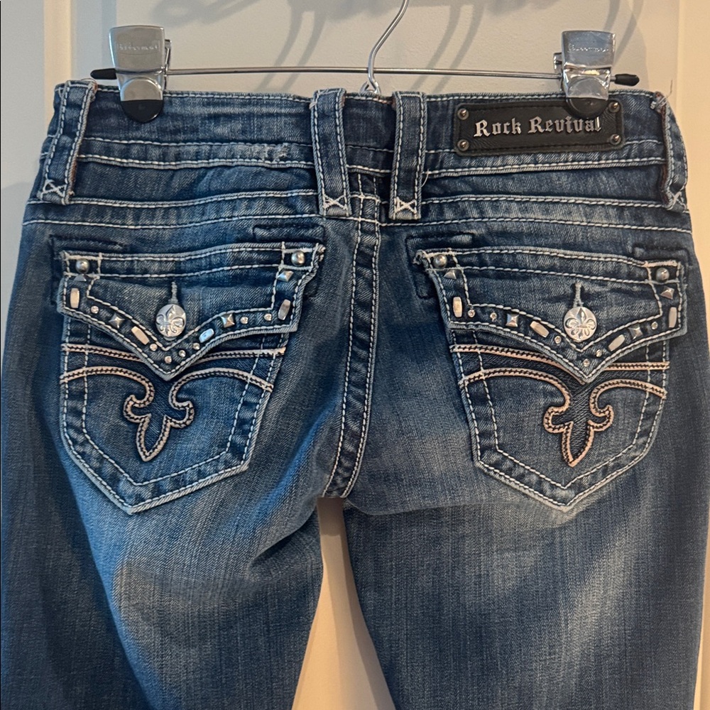 Rock Revival Women's Denim Jeans with Embellished Pockets